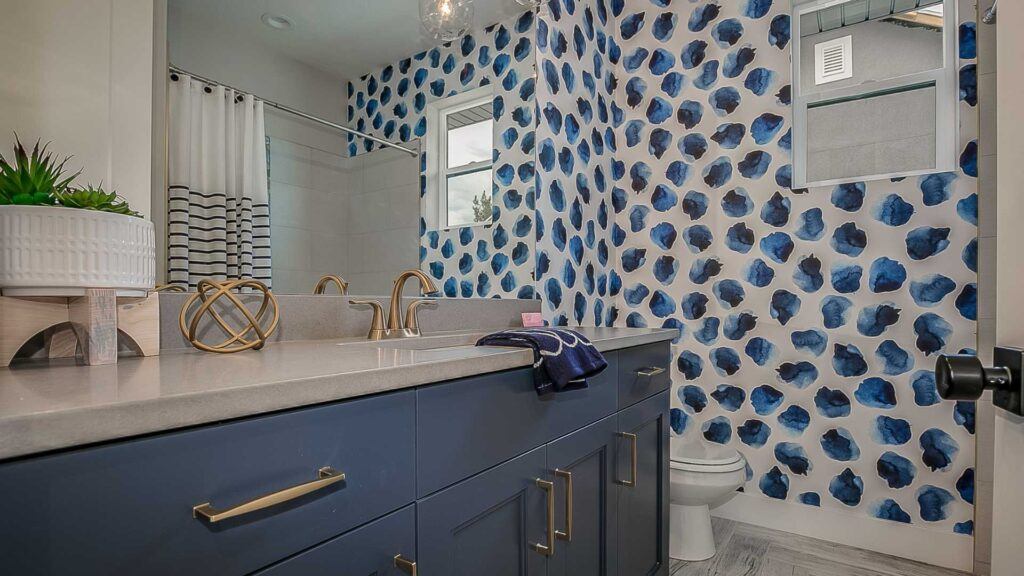 Bold Wallpaper for Bathroom Accent Wall