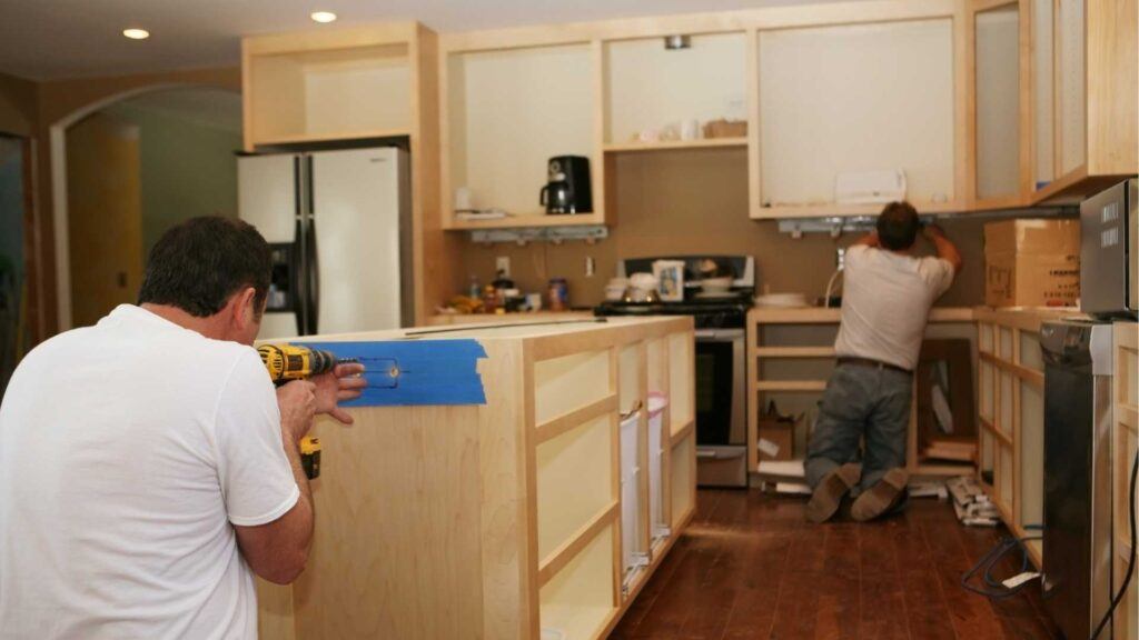 Contractor Working on a Kitchen Remodel